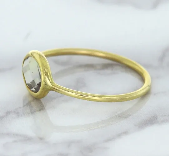 1.33ct. Oval White Sapphire Ring in 14K Yellow Gold