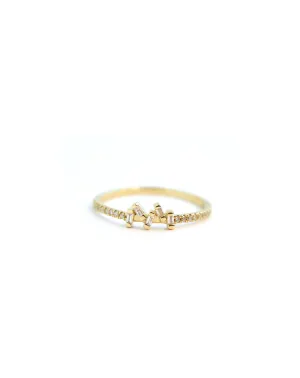14K Gold Mini Baguette Cluster Ring