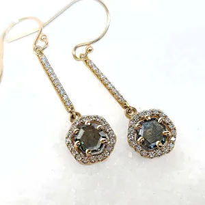 14K Montana Sapphire and Diamond Earrings