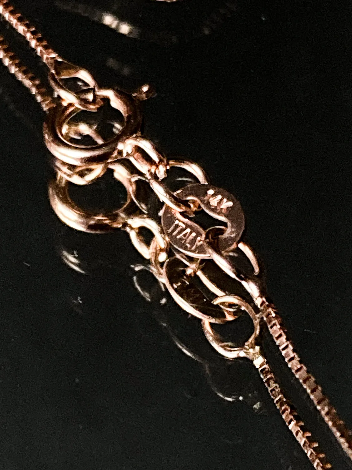 14K Rose Gold Chain Bruening Contrast Openwork Geometric Pendant Necklace