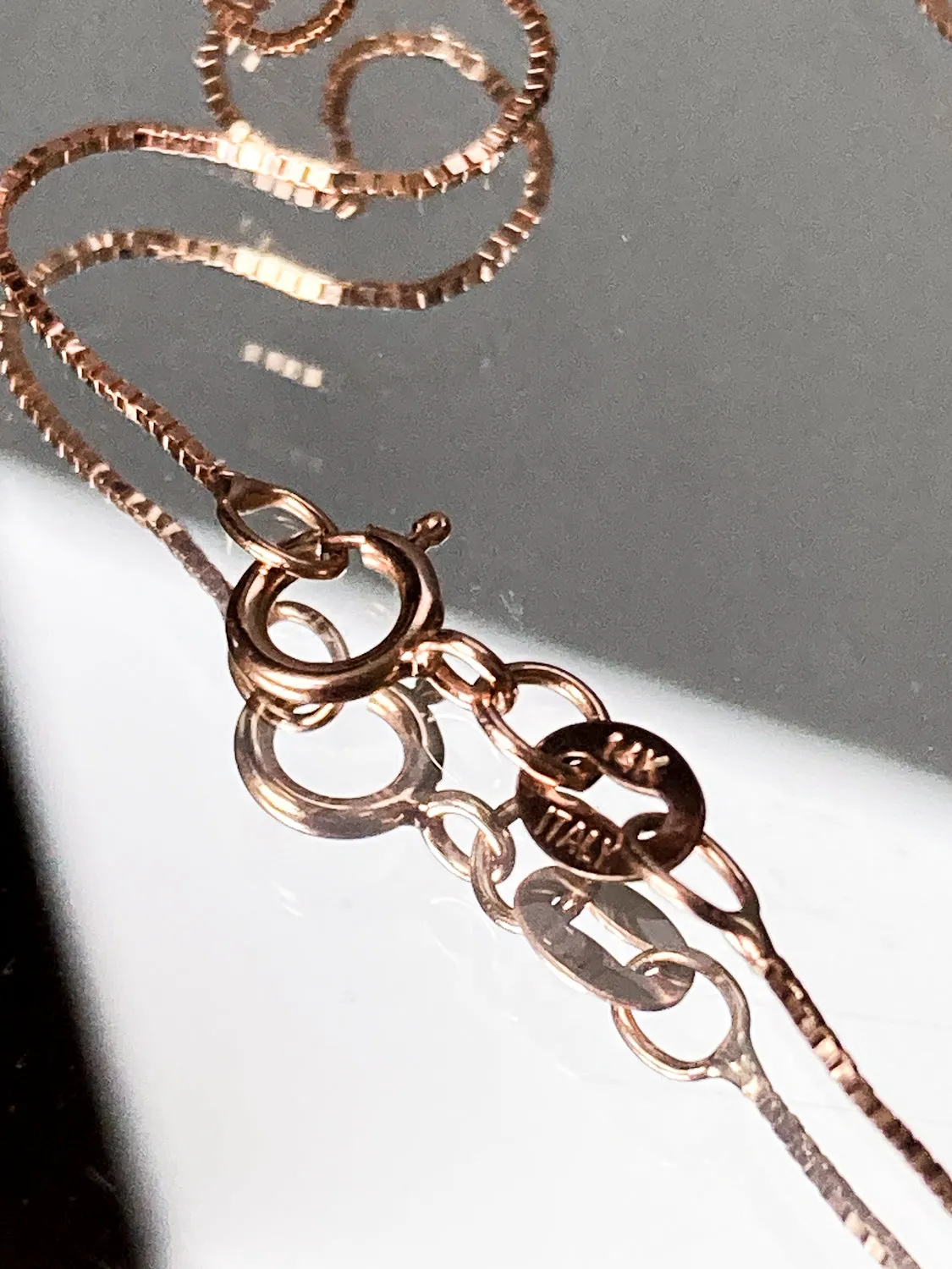 14K Rose Gold Chain Bruening Contrast Openwork Geometric Pendant Necklace