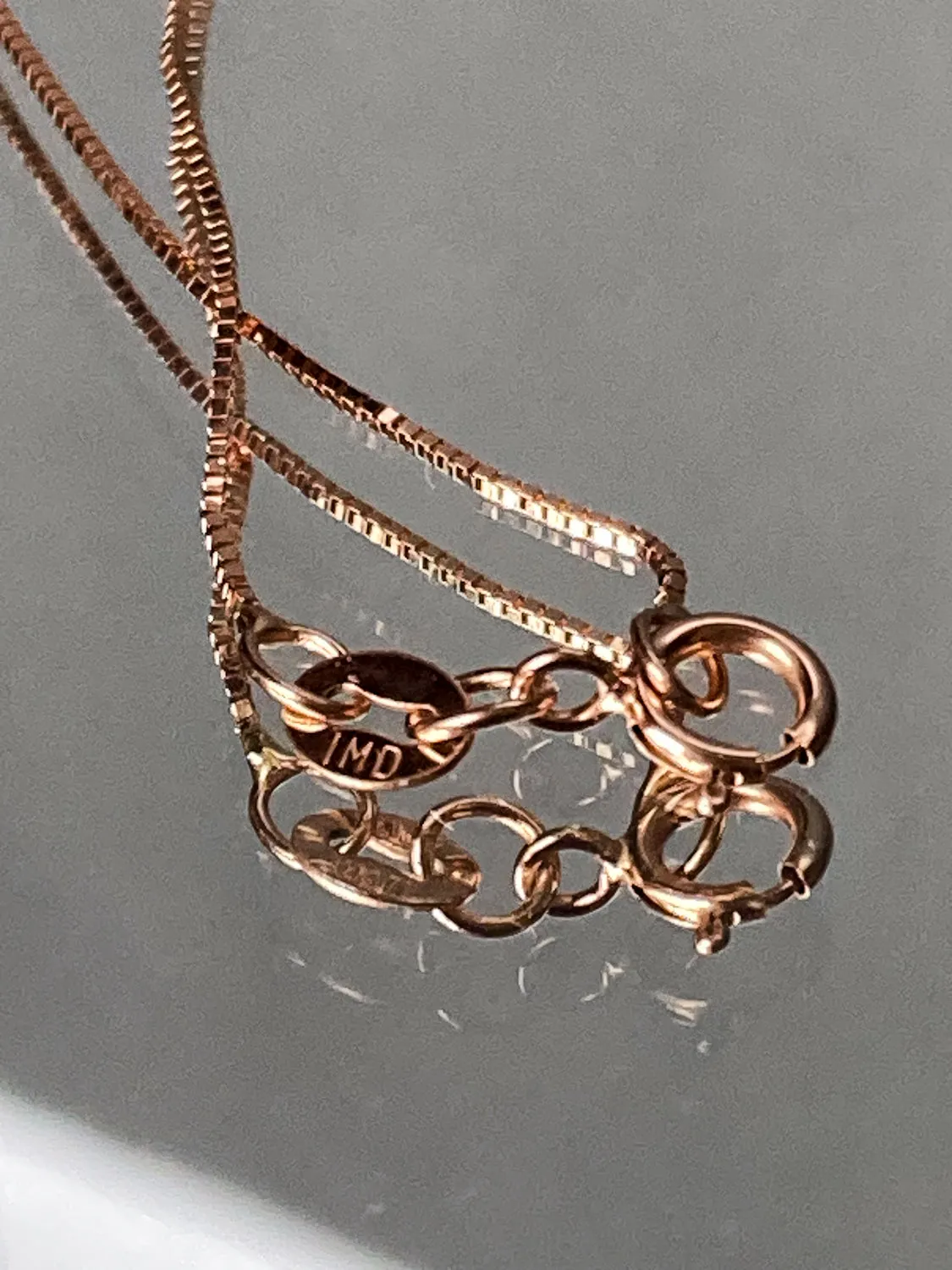 14K Rose Gold Chain Bruening Contrast Openwork Geometric Pendant Necklace