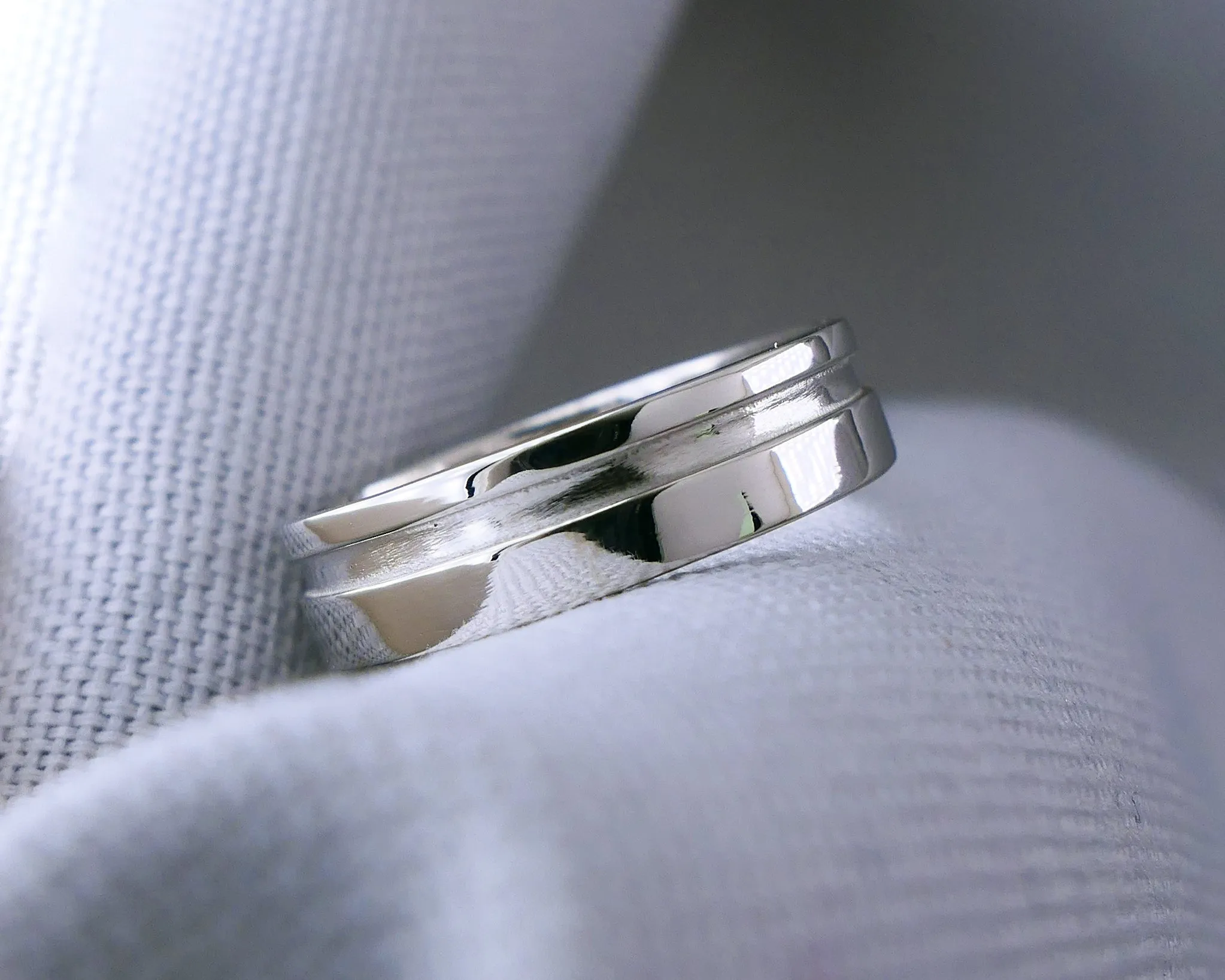 14K White Gold Geometric Cut Out Ring