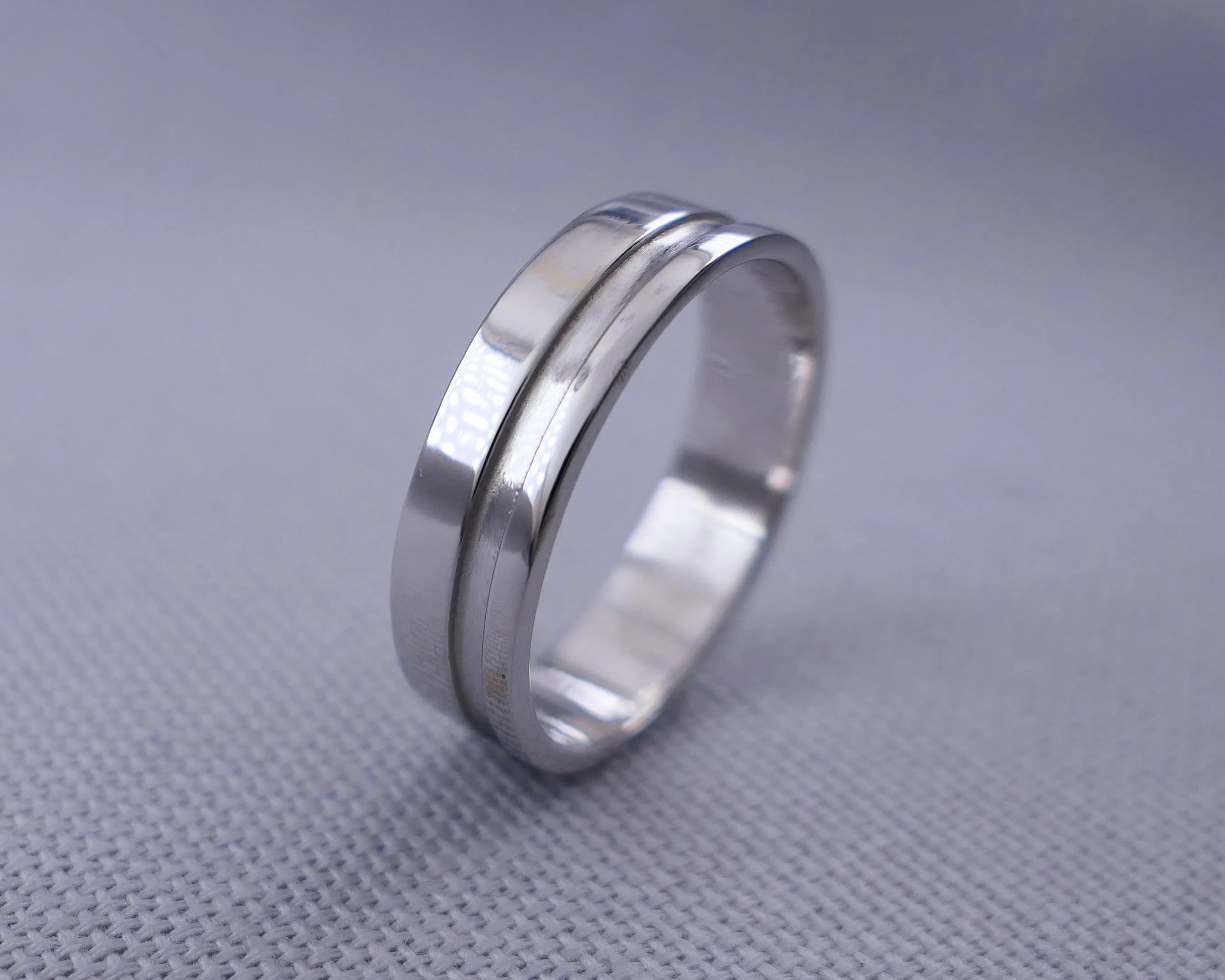 14K White Gold Geometric Cut Out Ring