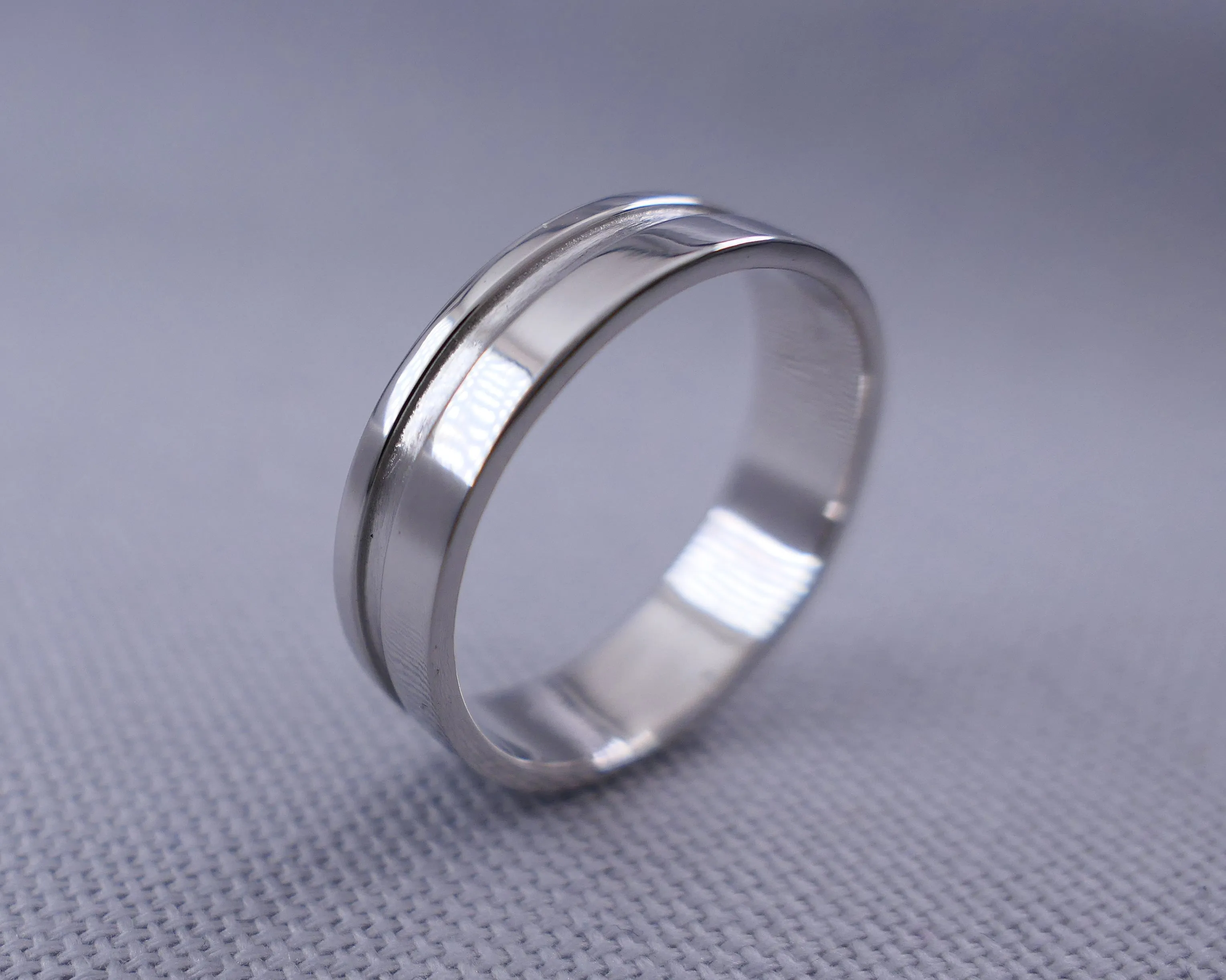 14K White Gold Geometric Cut Out Ring