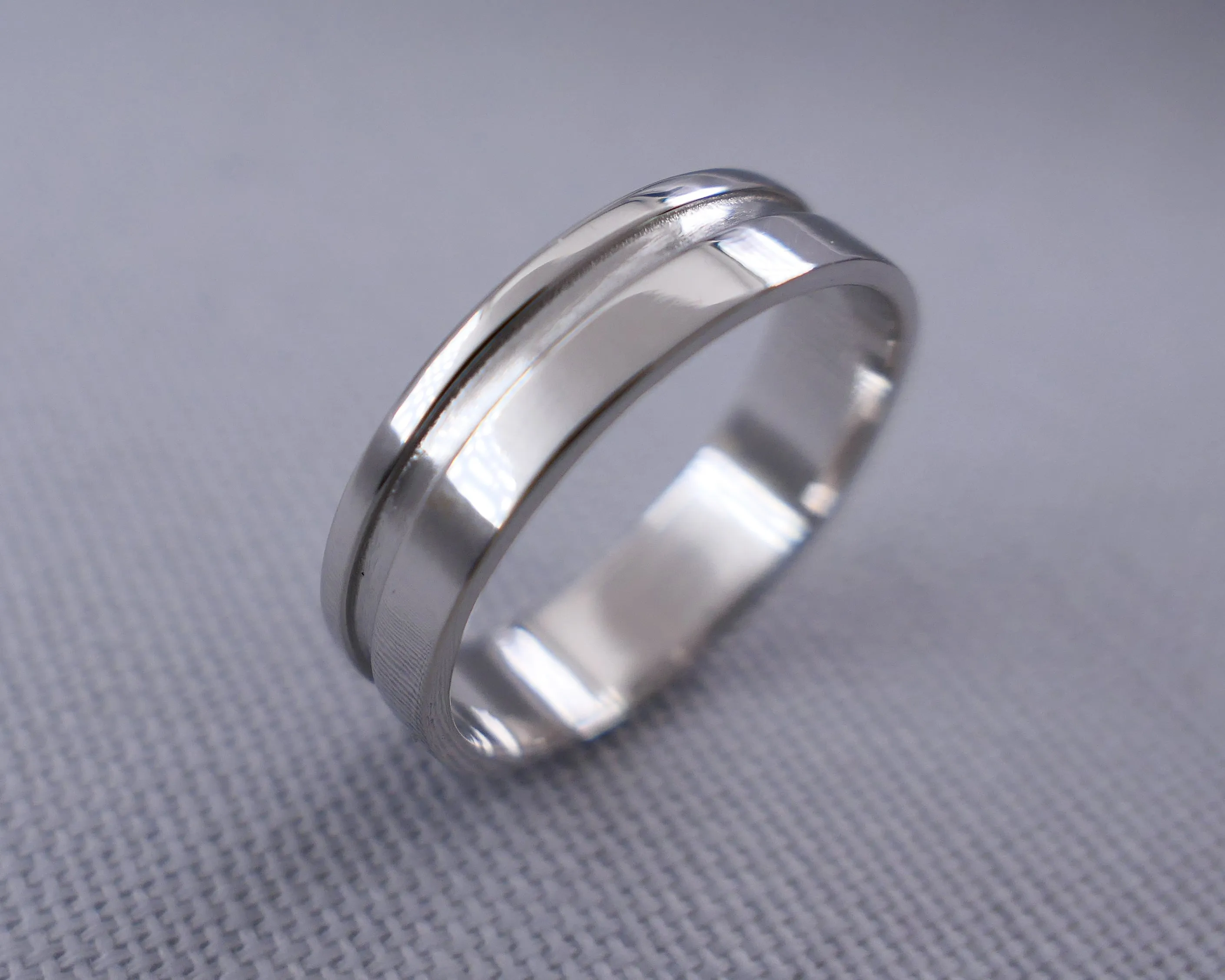 14K White Gold Geometric Cut Out Ring