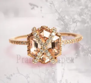 1.89ct Hexagon Diamond Engagement Ring Forever One Moissanite Ring Dainty Geometric Certified wedding gift for her vintage art deco ring