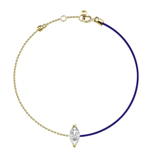 18k Fancy Diamond Chain/Silk Cord Bracelet