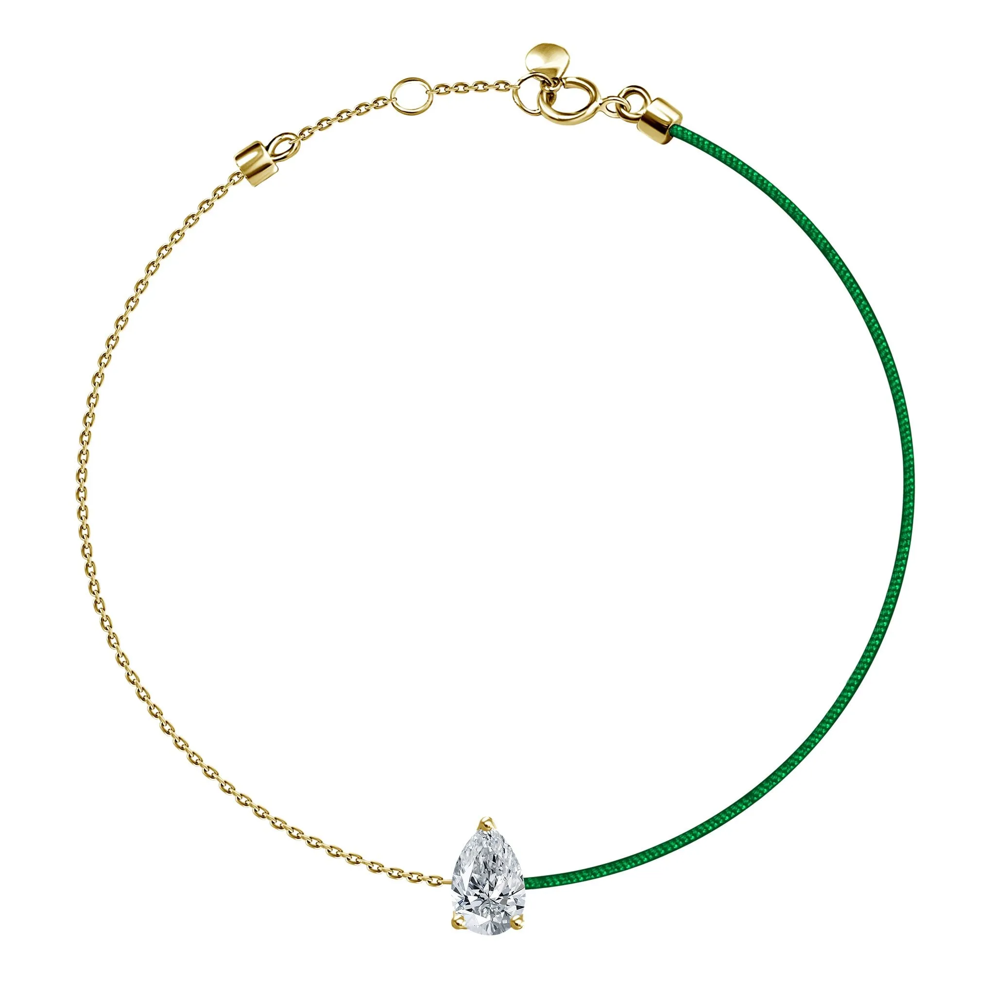 18k Fancy Diamond Chain/Silk Cord Bracelet