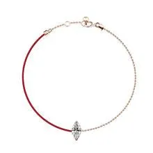 18k Fancy Diamond Chain/Silk Cord Bracelet