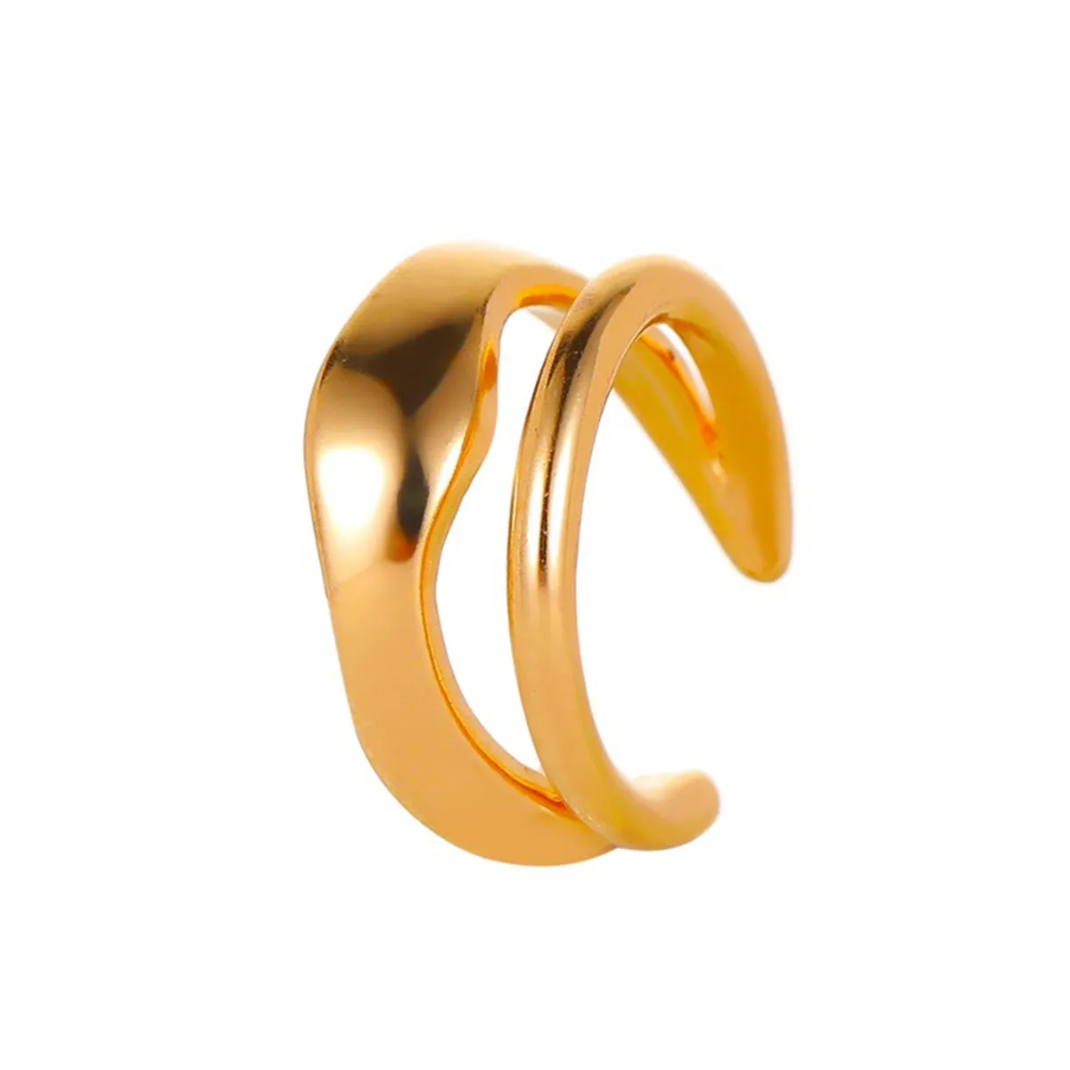 18K Gold-Plated Abstract Layered Ear Cuff