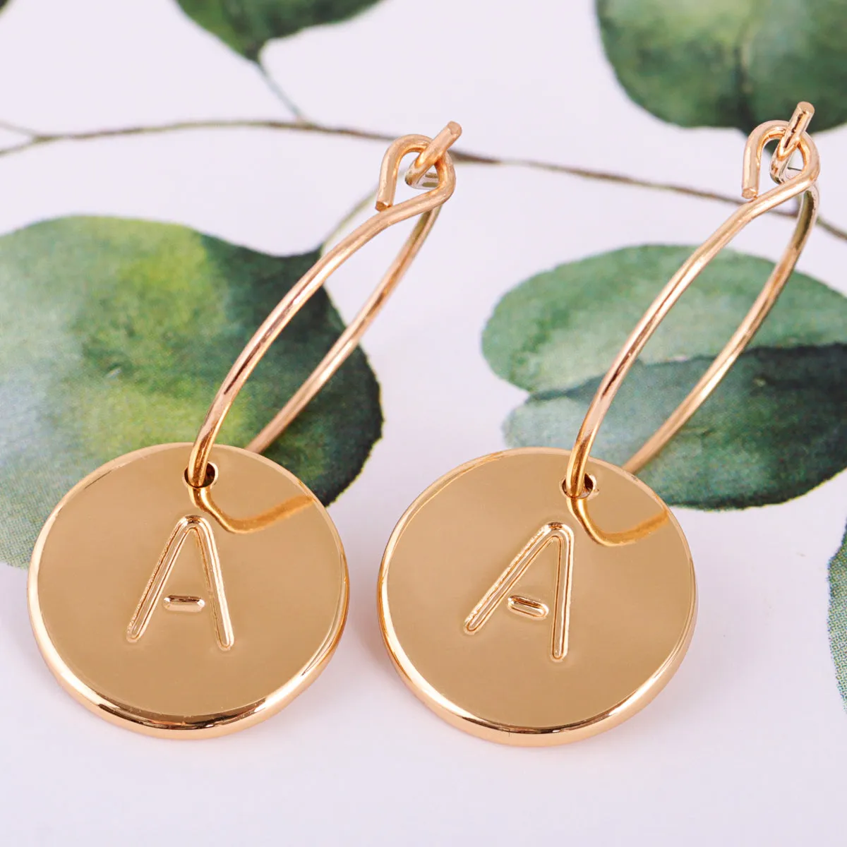 18K Gold-Plated Letter A Cut Drop Earrings