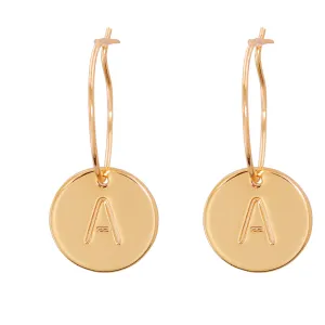 18K Gold-Plated Letter A Cut Drop Earrings