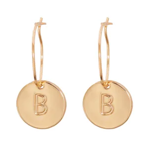 18K Gold-Plated Letter B Cut Drop Earrings
