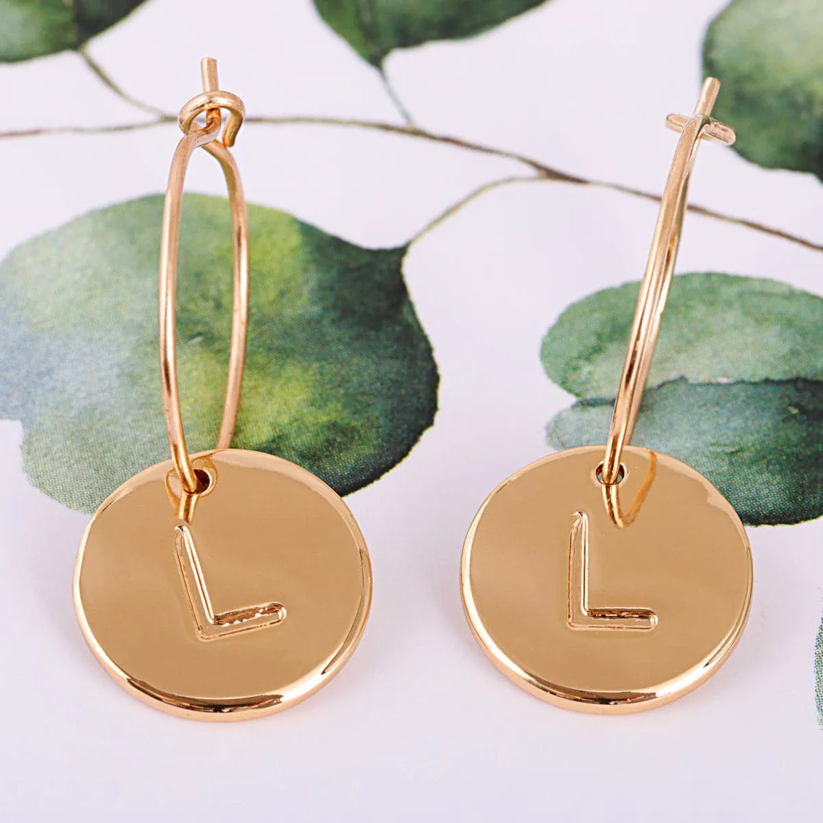 18K Gold-Plated Letter L Cut Drop Earrings