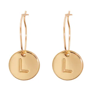 18K Gold-Plated Letter L Cut Drop Earrings