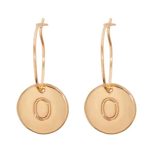 18K Gold-Plated Letter O Cut Drop Earrings
