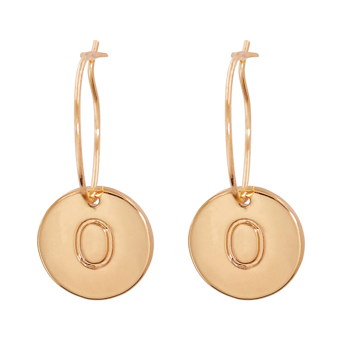 18K Gold-Plated Letter O Cut Drop Earrings