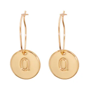 18K Gold-Plated Letter Q Cut Drop Earrings