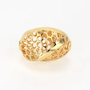 18k Solid Gold Handmade Designer HoneyComb Spacer Bead Finding 7.50mm 10mm 12.50mm