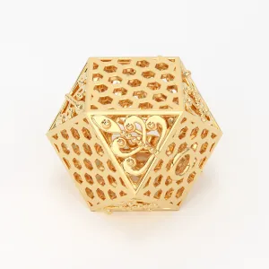 18k Solid Gold Handmade Designer Icosahedron Spacer Bead Finding 6.50mm 8.50mm 10.30mm