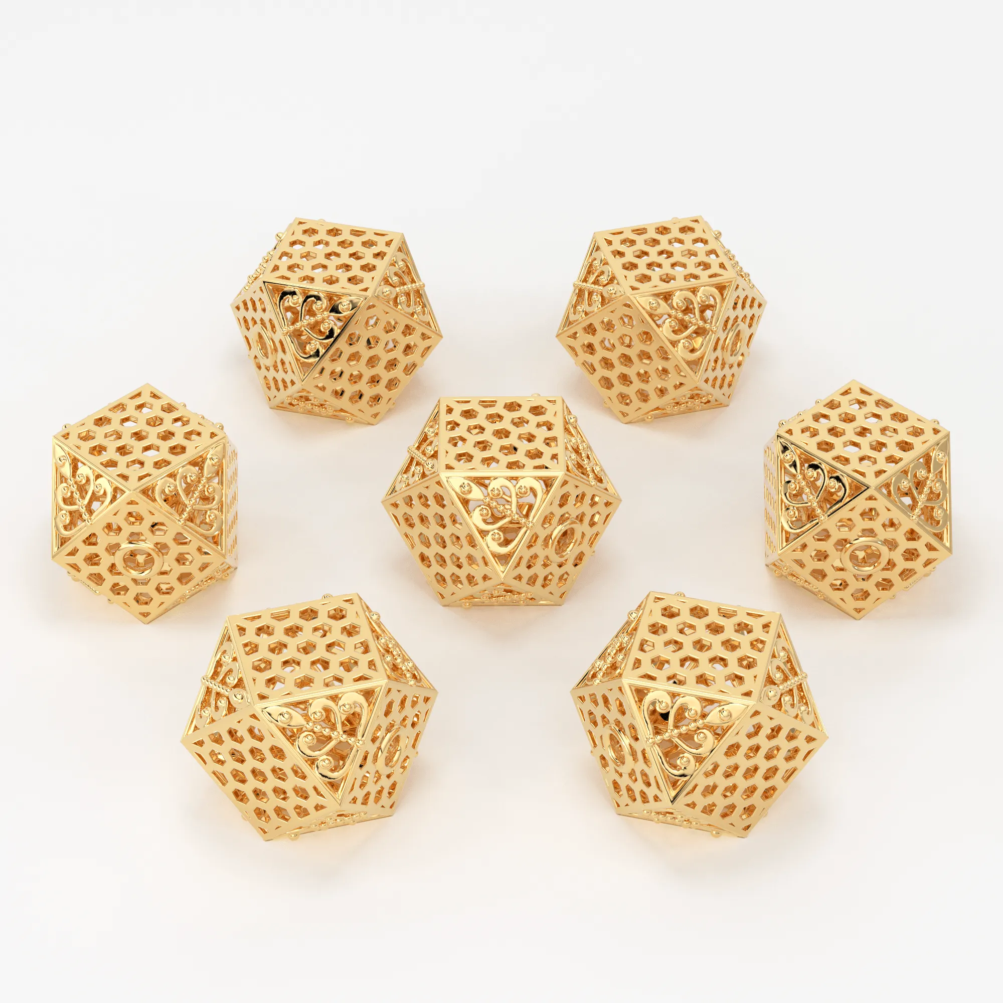 18k Solid Gold Handmade Designer Icosahedron Spacer Bead Finding 6.50mm 8.50mm 10.30mm