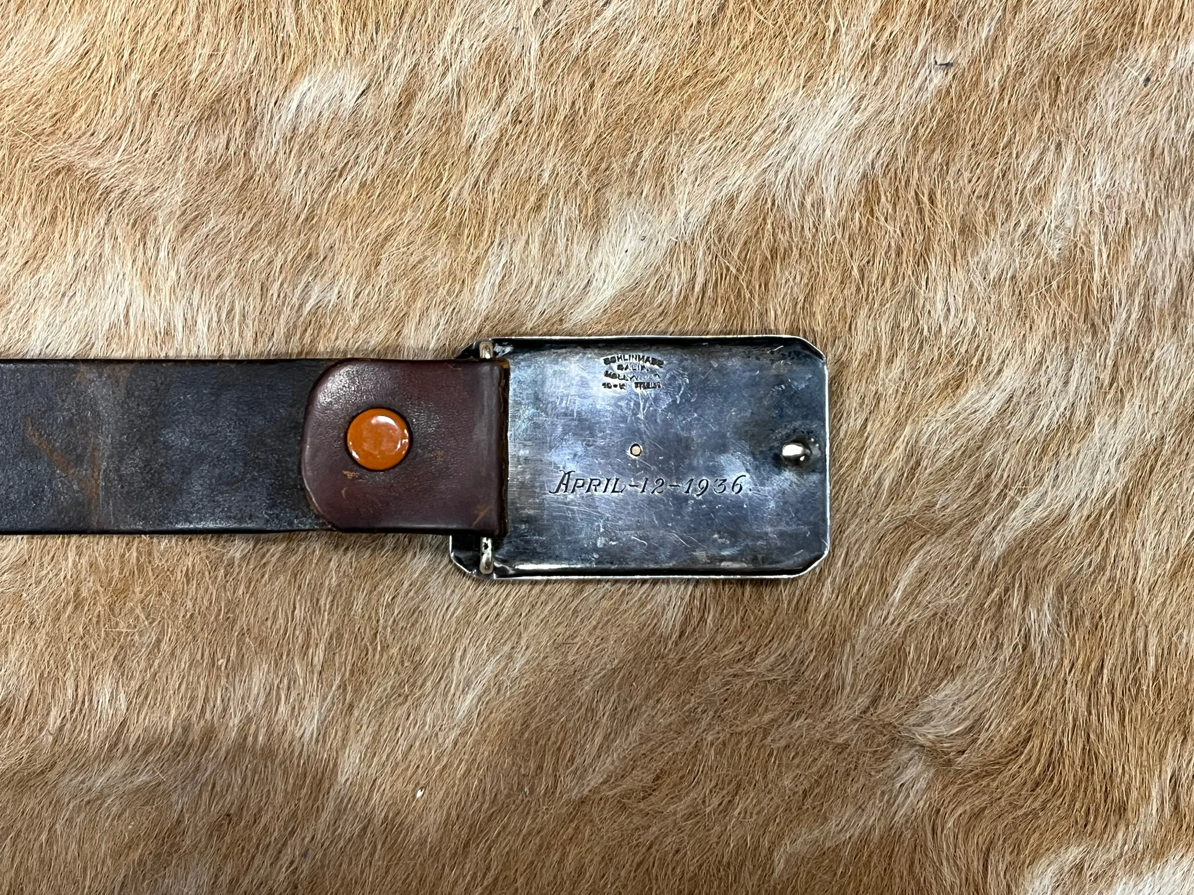 1936 Edward H. Bohlin "Bohlinmade" Sterling & 10K Rodeo Trophy Buckle