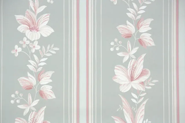 1940s Floral Vintage Wallpaper