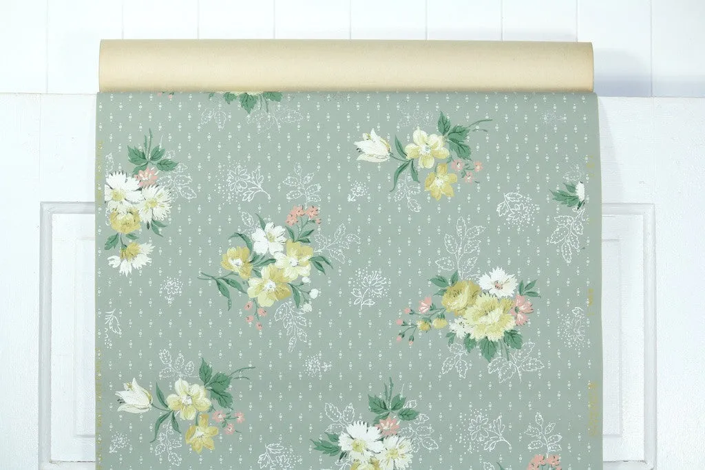 1940s Floral Vintage Wallpaper