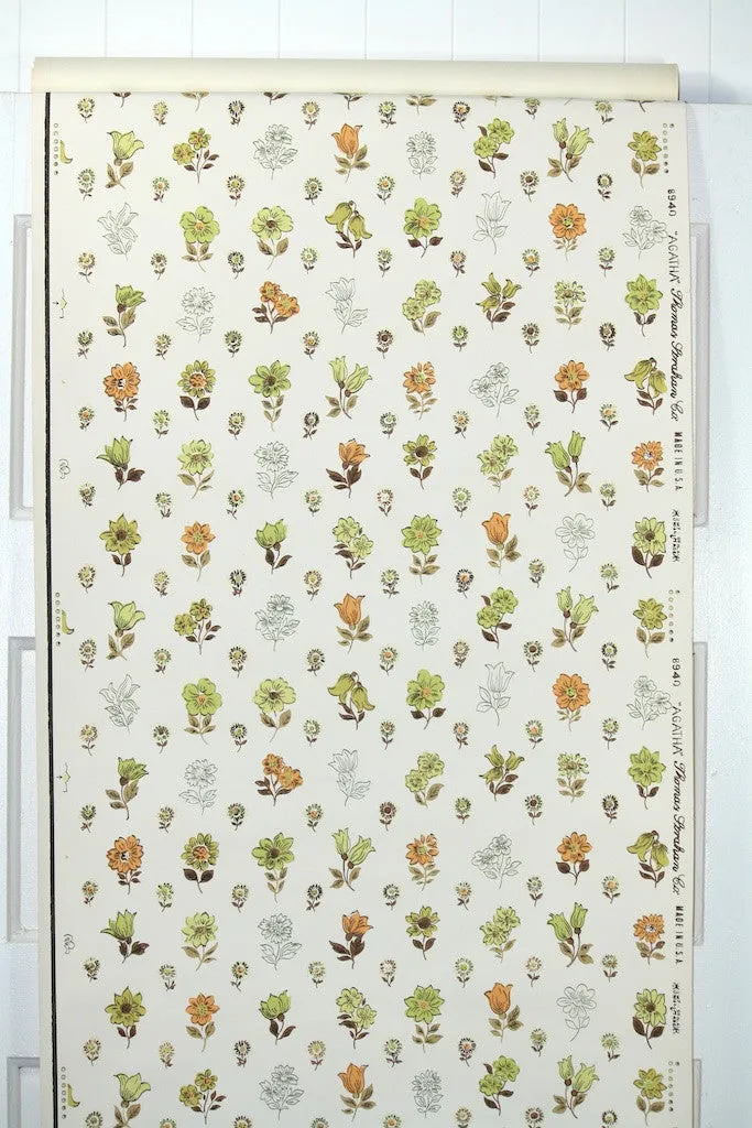1940s Floral Vintage Wallpaper