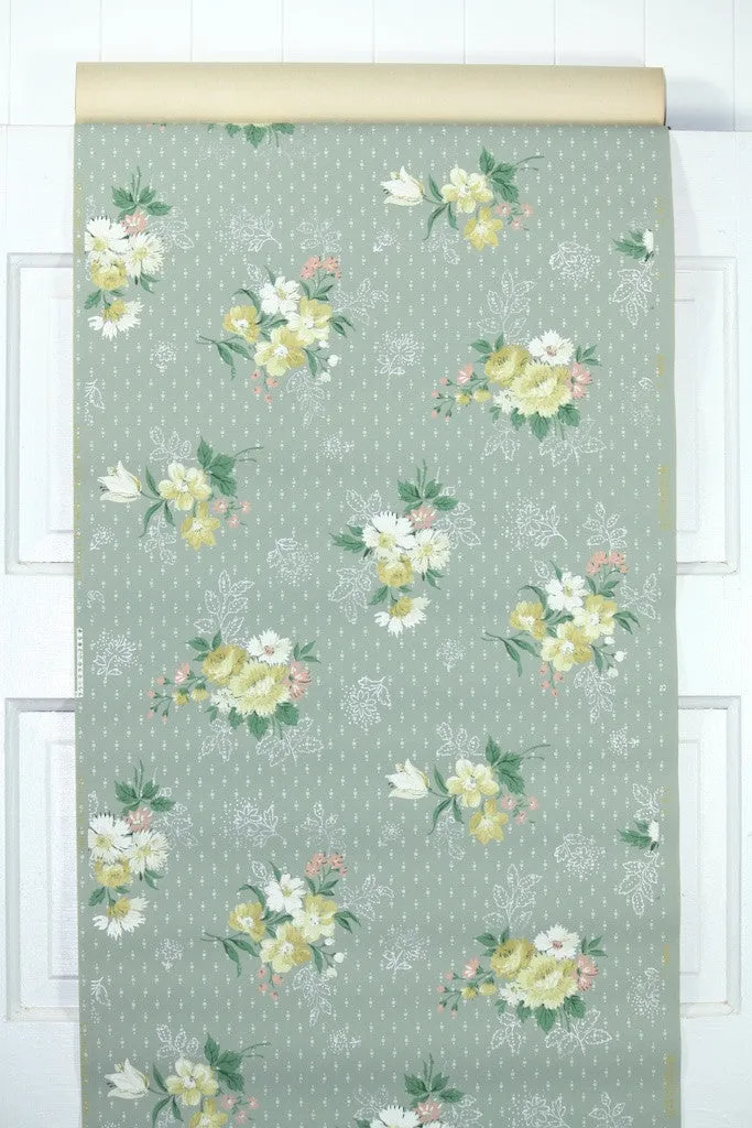 1940s Floral Vintage Wallpaper