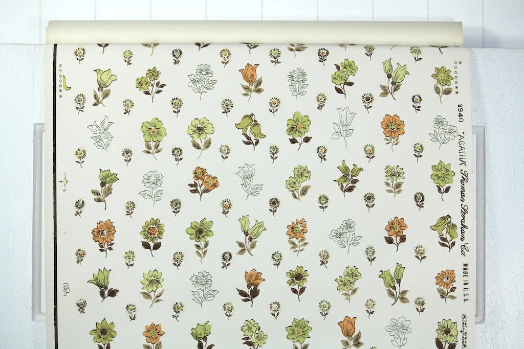 1940s Floral Vintage Wallpaper