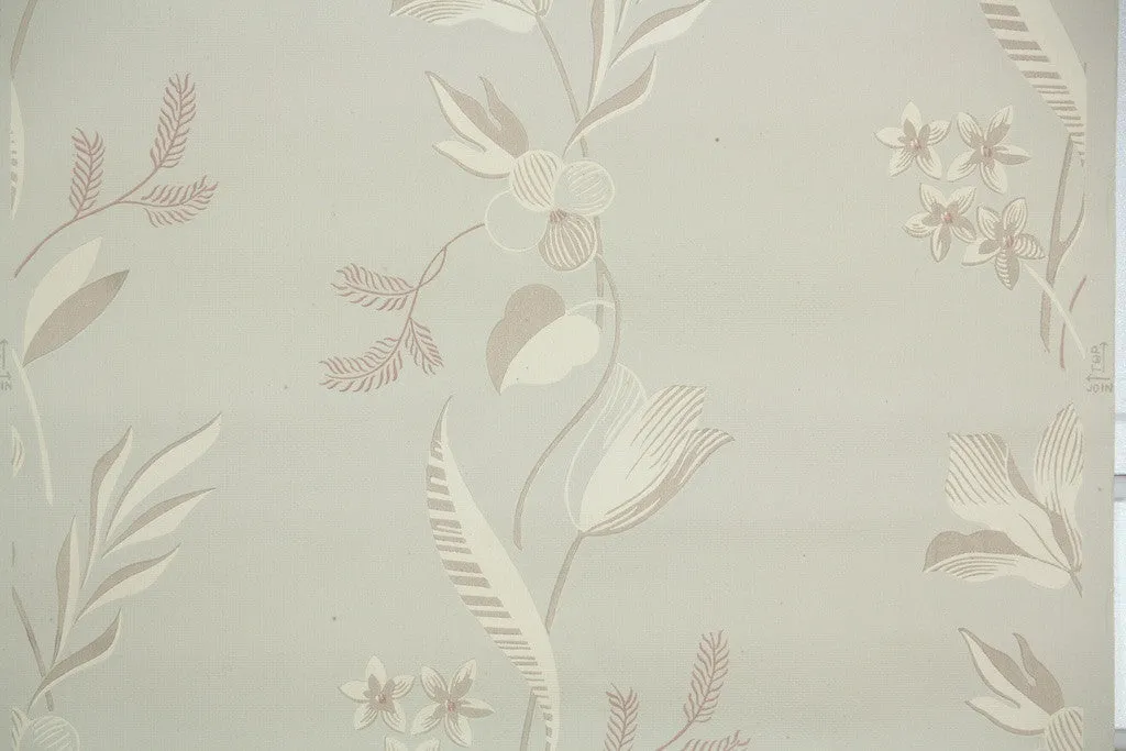 1950s Floral Vintage Wallpaper