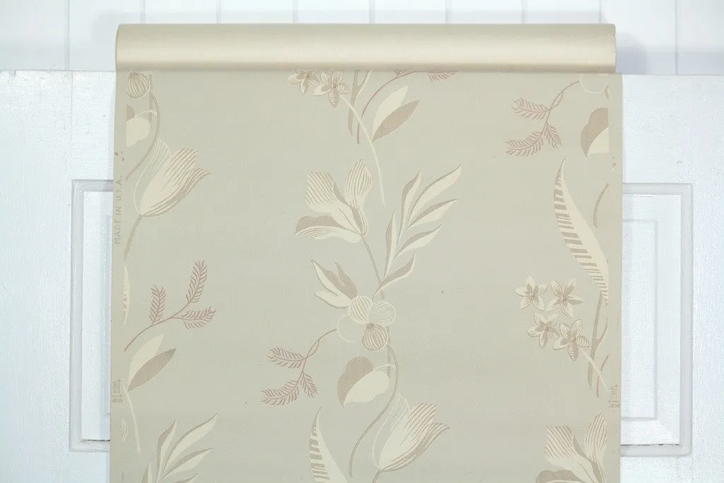 1950s Floral Vintage Wallpaper