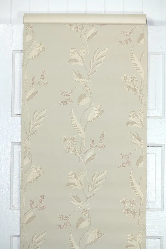 1950s Floral Vintage Wallpaper