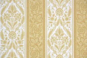1960s Floral Stripe Vintage Wallpaper