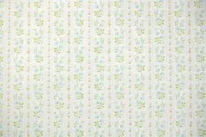 1960s Floral Stripe Vintage Wallpaper