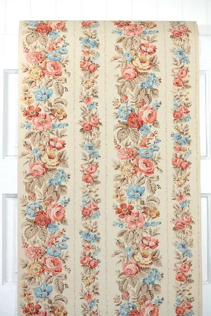 1960s Floral Vintage Wallpaper