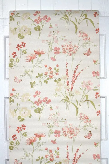 1960s Floral Vintage Wallpaper