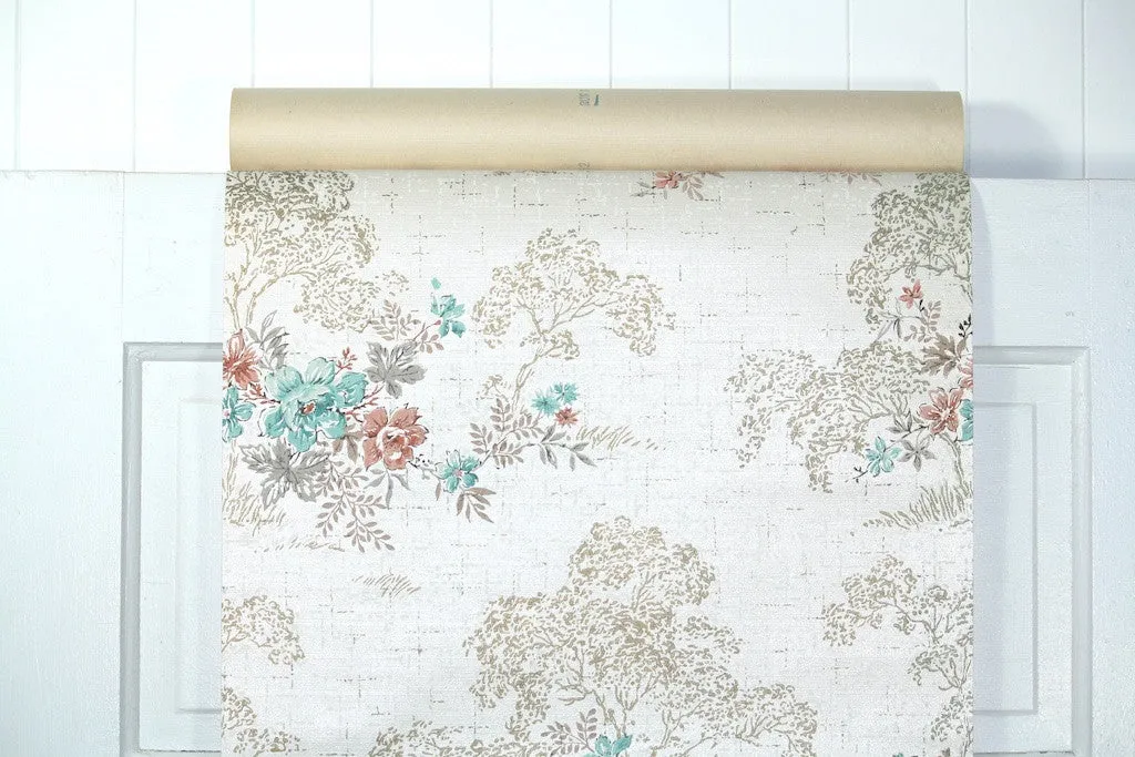1960s Floral Vintage Wallpaper