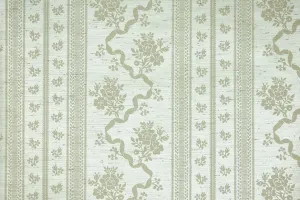 1970s Floral Stripe Vintage Wallpaper