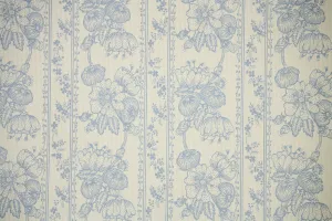 1970s Floral Stripe Vintage Wallpaper