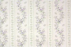 1970s Floral Stripe Vintage Wallpaper