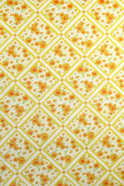 1970s Floral Vintage Wallpaper