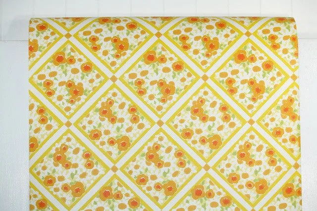 1970s Floral Vintage Wallpaper