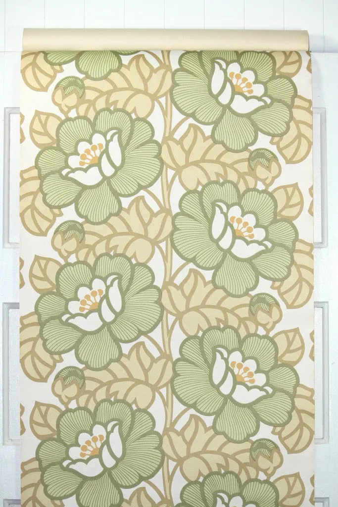 1970s Floral Vintage Wallpaper