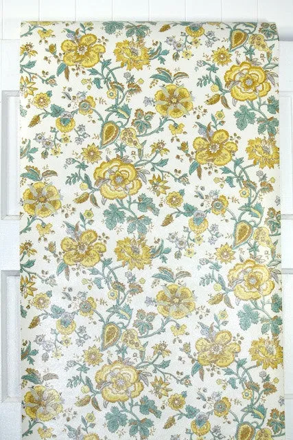1970s Floral Vintage Wallpaper