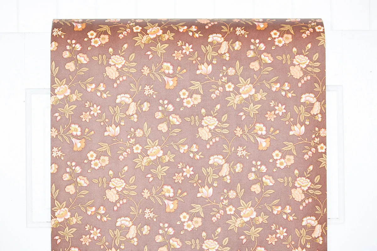 1970s Floral Vintage Wallpaper