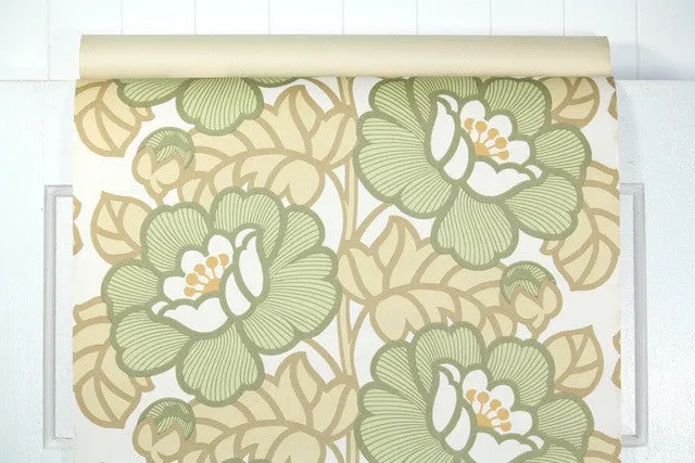 1970s Floral Vintage Wallpaper