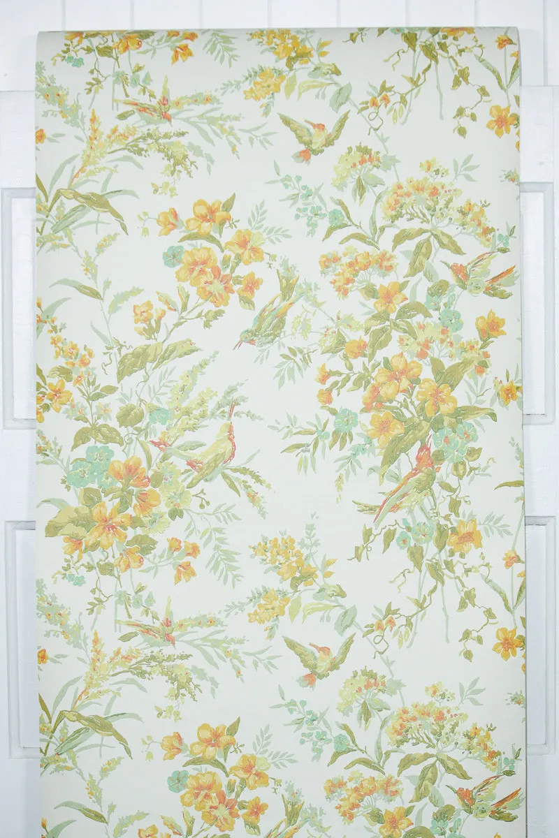 1970s Floral Vintage Wallpaper